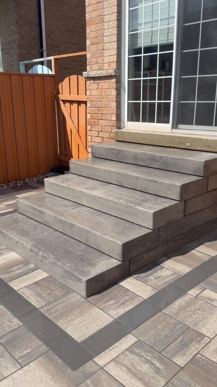 Slab steps up to a back door